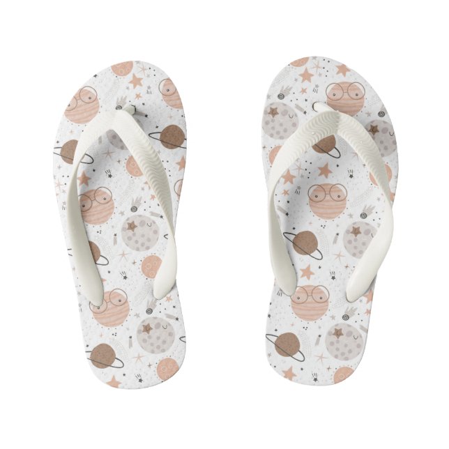 Chanclas Para Niños Patrón de planetas de Doodle Cuto (Plantilla)