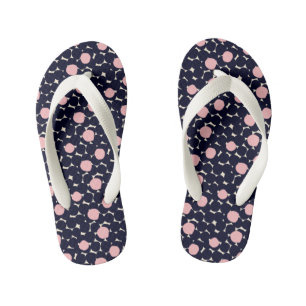 Chanclas Para Niños Patrón de punto grande azul y rosa