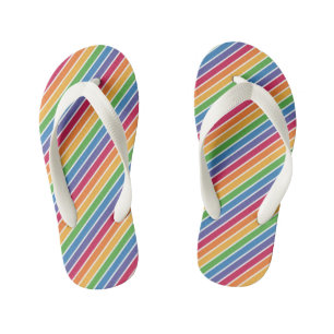 Chanclas Para Niños Patrón de rayas arco iris