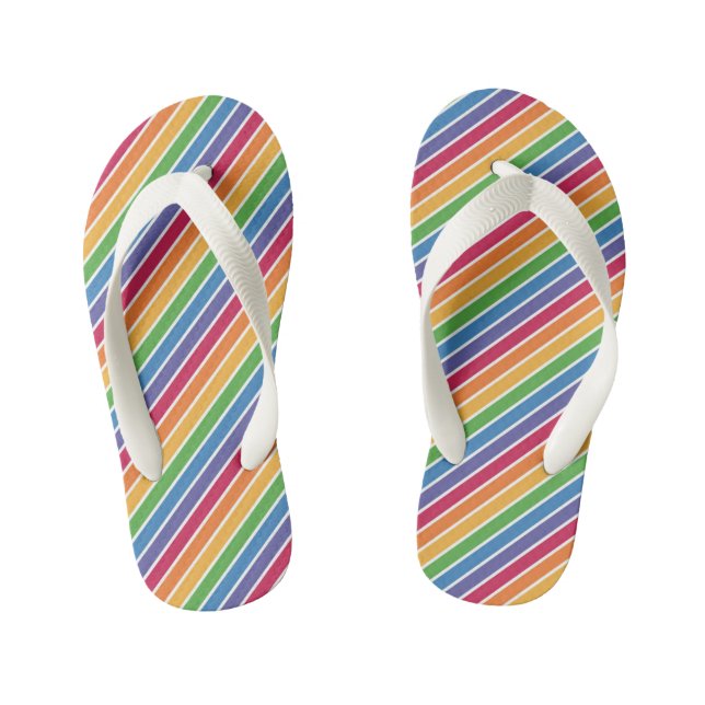 Chanclas Para Niños Patrón de rayas arco iris (Plantilla)