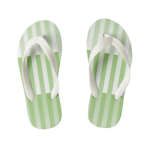 Chanclas Para Niños Patrón de rayas blancas y verdes