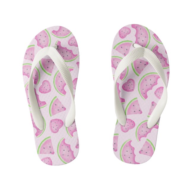 Chanclas Para Niños Patrón de sandía rosada Niños Flip Flops de verano (Plantilla)