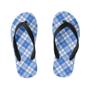 Chanclas Para Niños Patrón de Tartán Blanco Marrón yxm0uat9