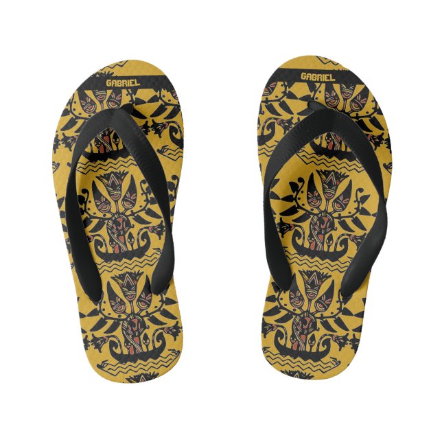 Chanclas Para Niños Patrón de tatuaje étnico tribal Flip Flops (Plantilla)