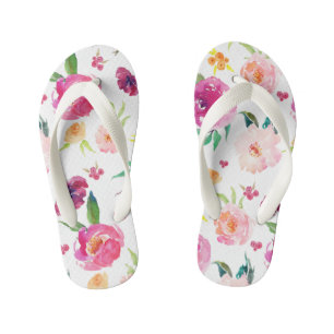 Chanclas Para Niños Patrón de tonos de agua rosados y Rubor