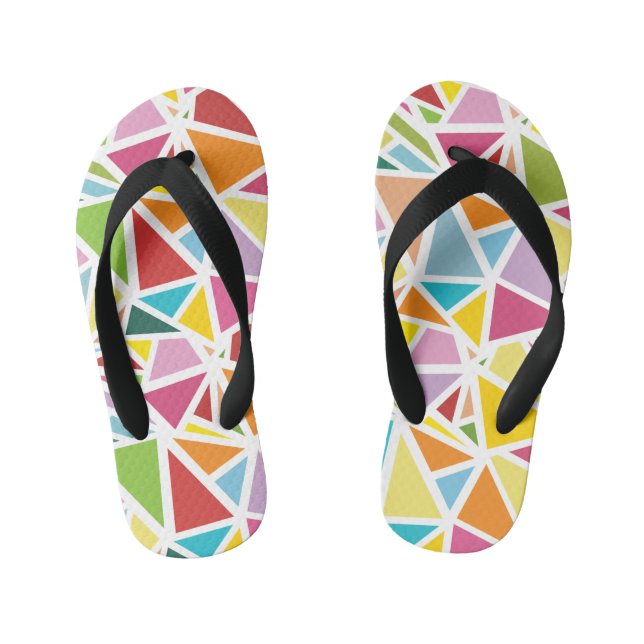 Chanclas Para Niños Patrón de triángulos coloridos 2 (Plantilla)