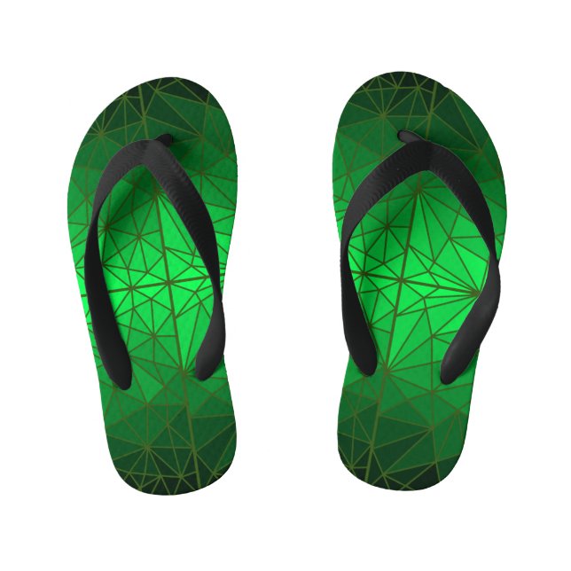 Chanclas Para Niños Patrón de vidrio manchado 01.Green.DGreen Line BG (Plantilla)