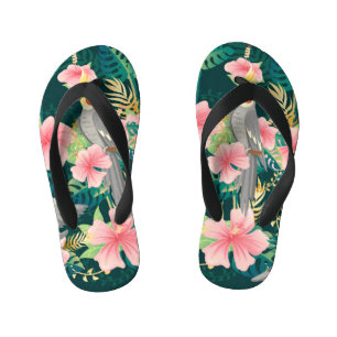 Chanclas Para Niños Patrón de vintage de loro de Cockatiel