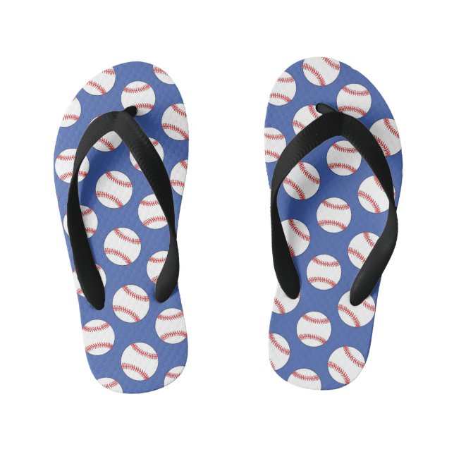 Chanclas Para Niños Patrón deportivo de béisbol lindo volteado (Plantilla)