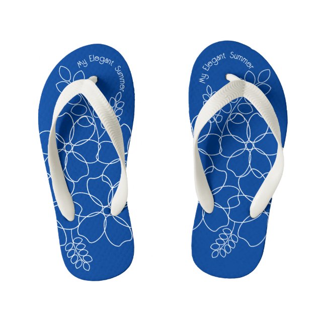 Chanclas Para Niños Patrón elegante y sencillo de flores de verano (Plantilla)