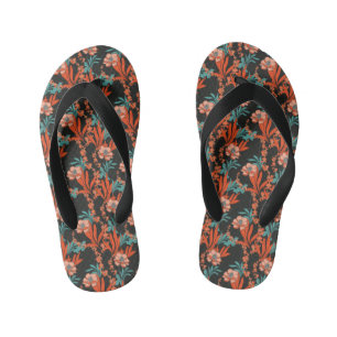 Chanclas Para Niños Patrón floral abstracto del Naranja