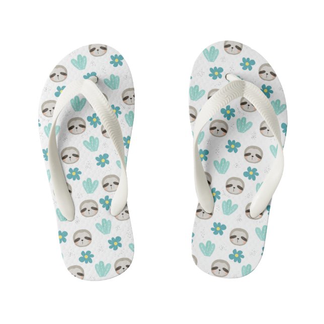 Chanclas Para Niños Patrón floral dulce (Plantilla)