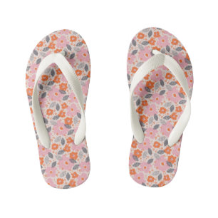 Chanclas Para Niños Patrón floral retro corto