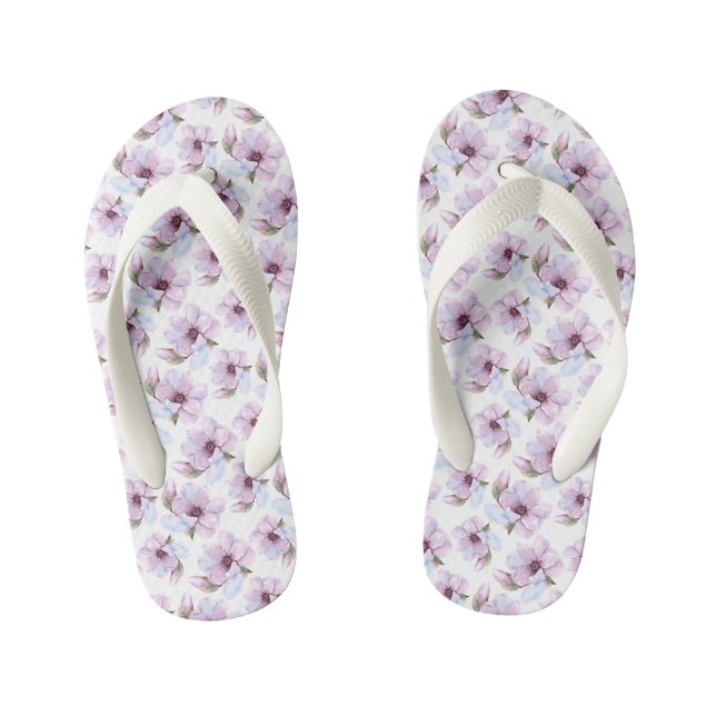Chanclas Para Niños Patrón floral romántico (Plantilla)