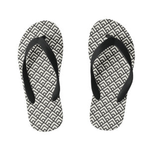 Chanclas Para Niños Patrón geométrico en blanco y negro