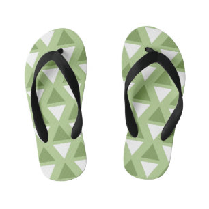 Chanclas Para Niños Patrón geométrico verde pastel simple