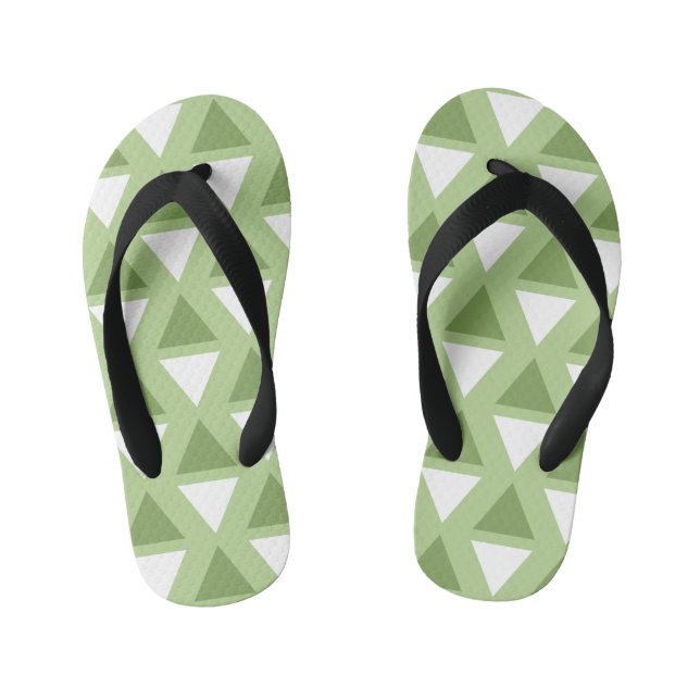 Chanclas Para Niños Patrón geométrico verde pastel simple (Plantilla)