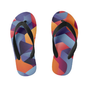Chanclas Para Niños Patrón geométrico vibrante 3D 2