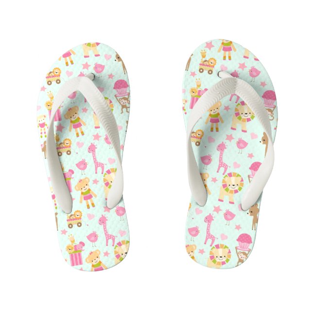 Chanclas Para Niños Patrón lindo con animales y juguetes sensacionales (Plantilla)