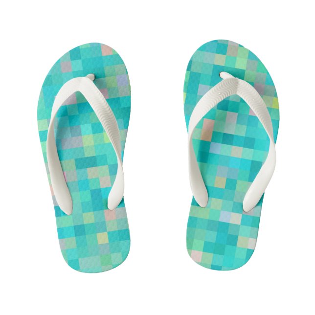 Chanclas Para Niños Patrón multicolor de arte de píxeles (Plantilla)
