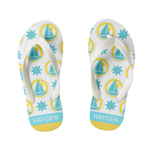 Chanclas Para Niños Patrón nautico de verano lindo personalizado