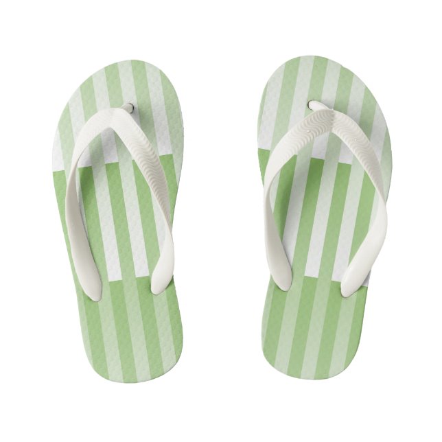 Chanclas Para Niños Patrón rayado verde blanco (Plantilla)