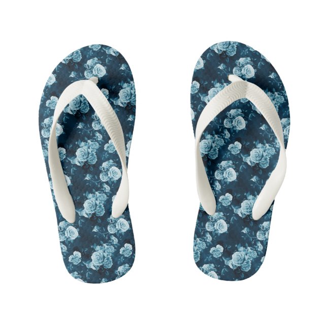 Chanclas Para Niños Patrón Rosa azul clásico (Plantilla)