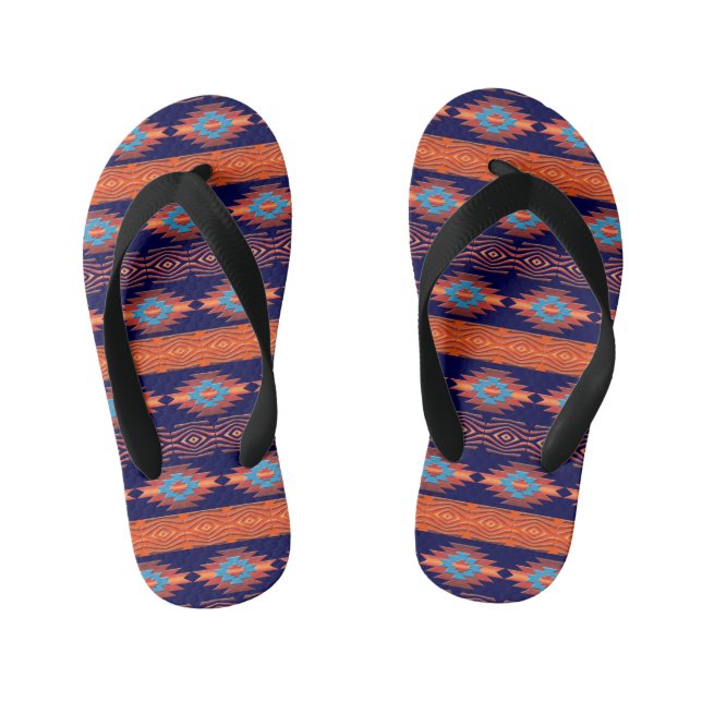 Chanclas Para Niños Patrón tribal étnico suroeste. (Plantilla)