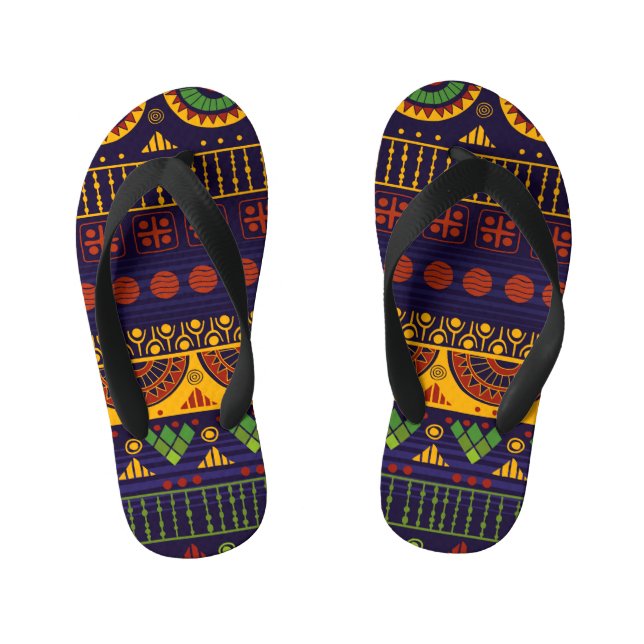 Chanclas Para Niños Patrón tribal, versátil para diversos usos. (Plantilla)