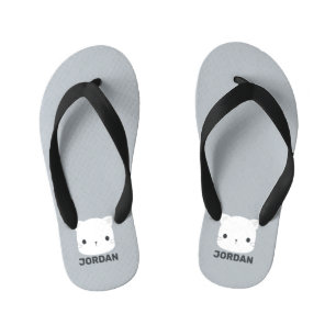 Chanclas Para Niños Pequeño gato con nombre personalizado