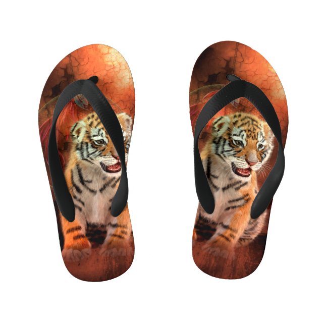 Chanclas Para Niños Pequeño tigre chiquito (Plantilla)
