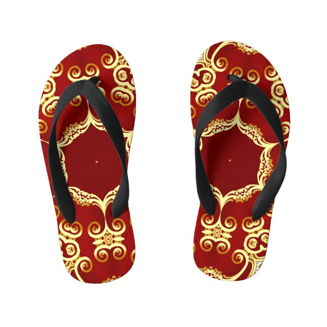 Chanclas Para Niños Perla de oro: ilustracion decorativo de marco. (Plantilla)