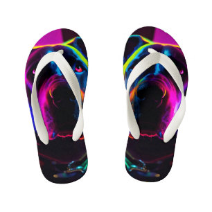 Chanclas Para Niños perro neón