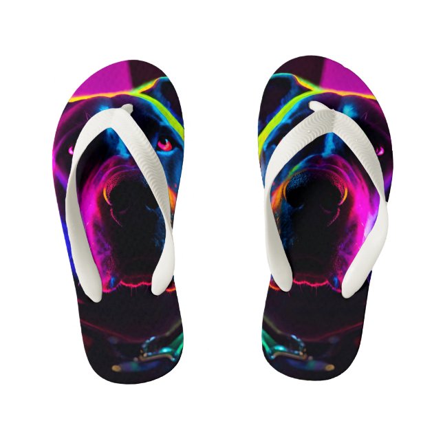 Chanclas Para Niños perro neón (Plantilla)