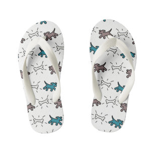 Chanclas Para Niños Perros Huesos Blancos Graffiti Estilo niños voltea