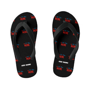 CHANCLAS PARA NIÑOS PERSONALIZABLE MODERNO ESTILO NEGRO VERIFICADO MAR