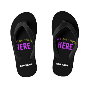 CHANCLAS PARA NIÑOS PERSONALIZABLE MODERNO ESTILO NEGRO VERIFICADO MAR