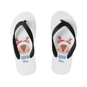 Chanclas Para Niños Personalización de Navidades durmiendo cara de ren
