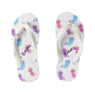 Chanclas Para Niños Personalizado colorida Unicornio Chica Flip Flops