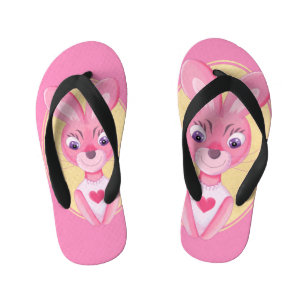 Chanclas Para Niños Personalizado de chica de conejito lindo