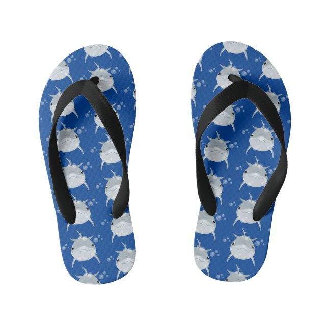 Chanclas Para Niños Personalizado de delfín kawaii feliz (Plantilla)