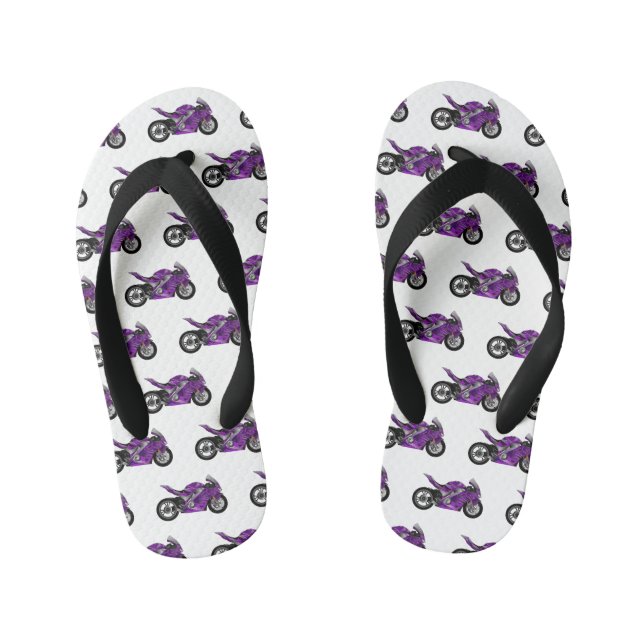 Chanclas Para Niños Personalizado de motocicleta Purple (Plantilla)