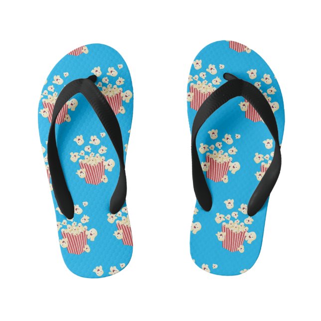 Chanclas Para Niños Personalizado de palomitas de palomitas graciosas (Plantilla)