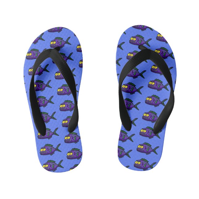 Chanclas Para Niños Personalizado de pescado piraña (Plantilla)