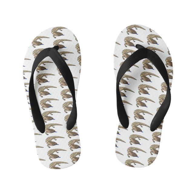 Chanclas Para Niños Personalizado del reptil de lagarto de lengua azul (Plantilla)
