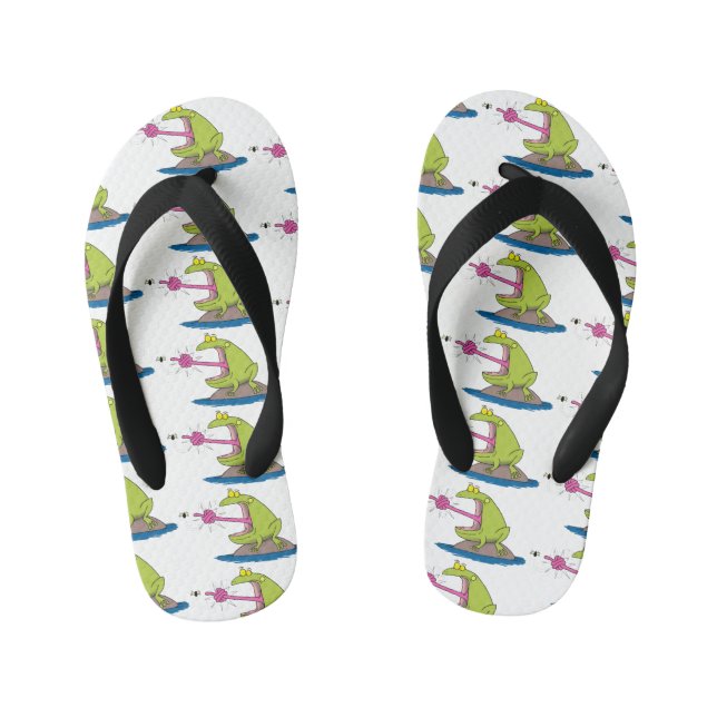 Chanclas Para Niños Personalizado divertida de rana y mosca (Plantilla)