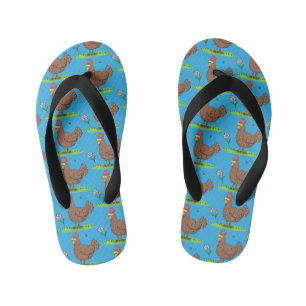 Chanclas Para Niños Personalizado divertido de pollo rústico y caprich