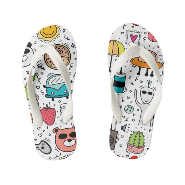 Chanclas Para Niños Personalizado Doodle (Plantilla)