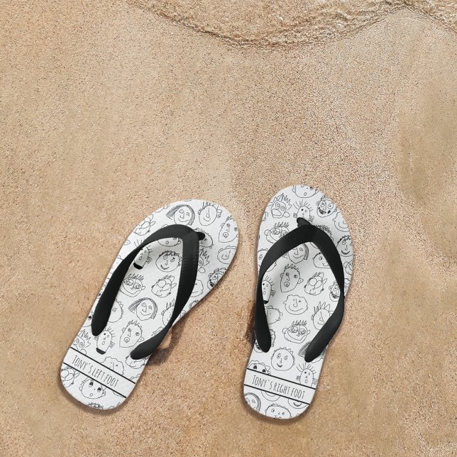 Chanclas Para Niños Personalizado doodle niños flip flops (Subido por el creador)