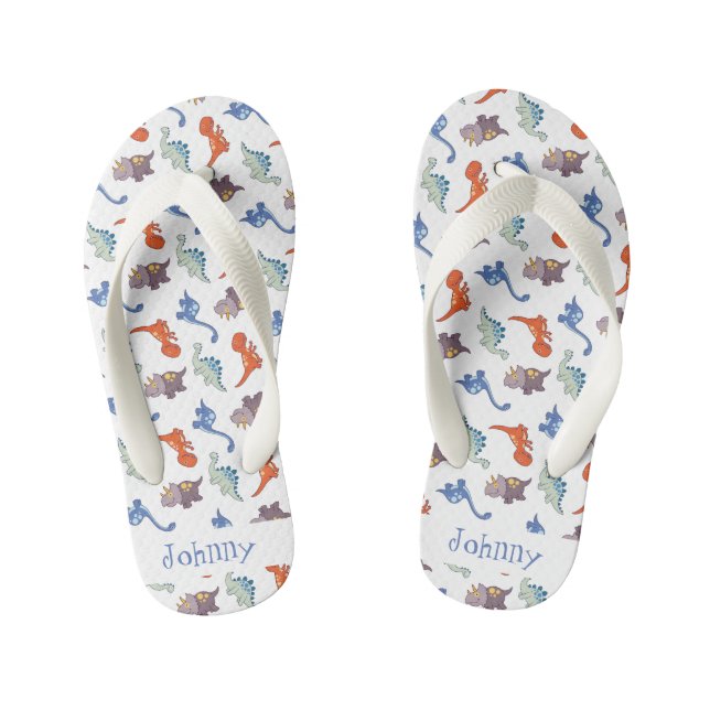 Chanclas Para Niños Personalizado lindo Dinosaurio Flip Flops para niñ (Plantilla)